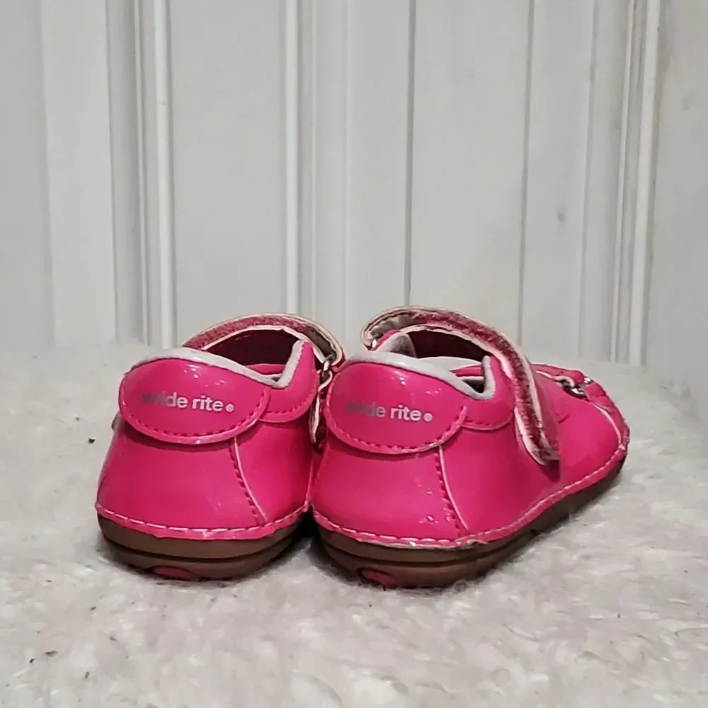 Baby Girl Stride Rite Shoes Size 4M Pink and Silver Baby Shoes Barely Used